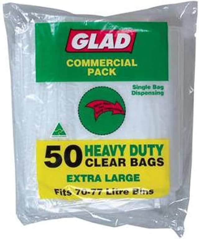 Glad Heavy Duty Garbage Bag Clear 50 Pack x 4