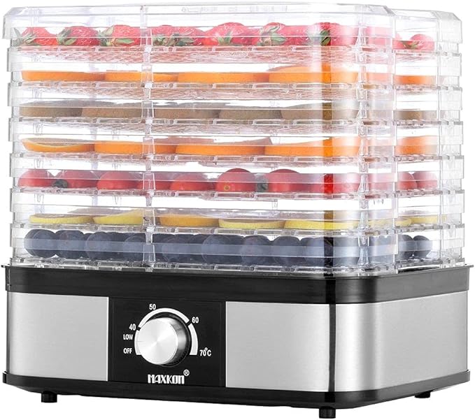 Food Dehydrator Fruit Meat Dryer Beef Jerky Maker With 7 Adjustable Trays Black