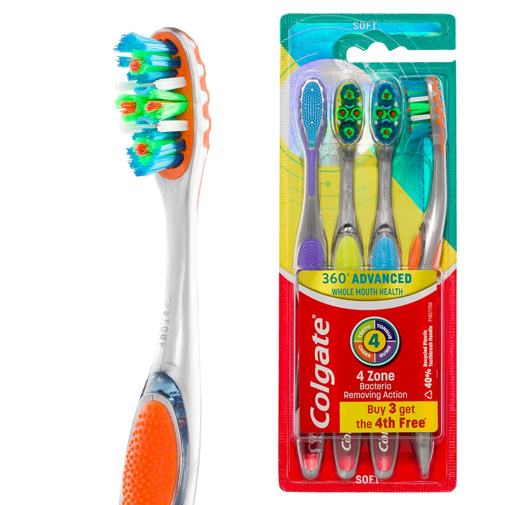Colgate 360 Advanced Medium Toothbrush 4 Pack
