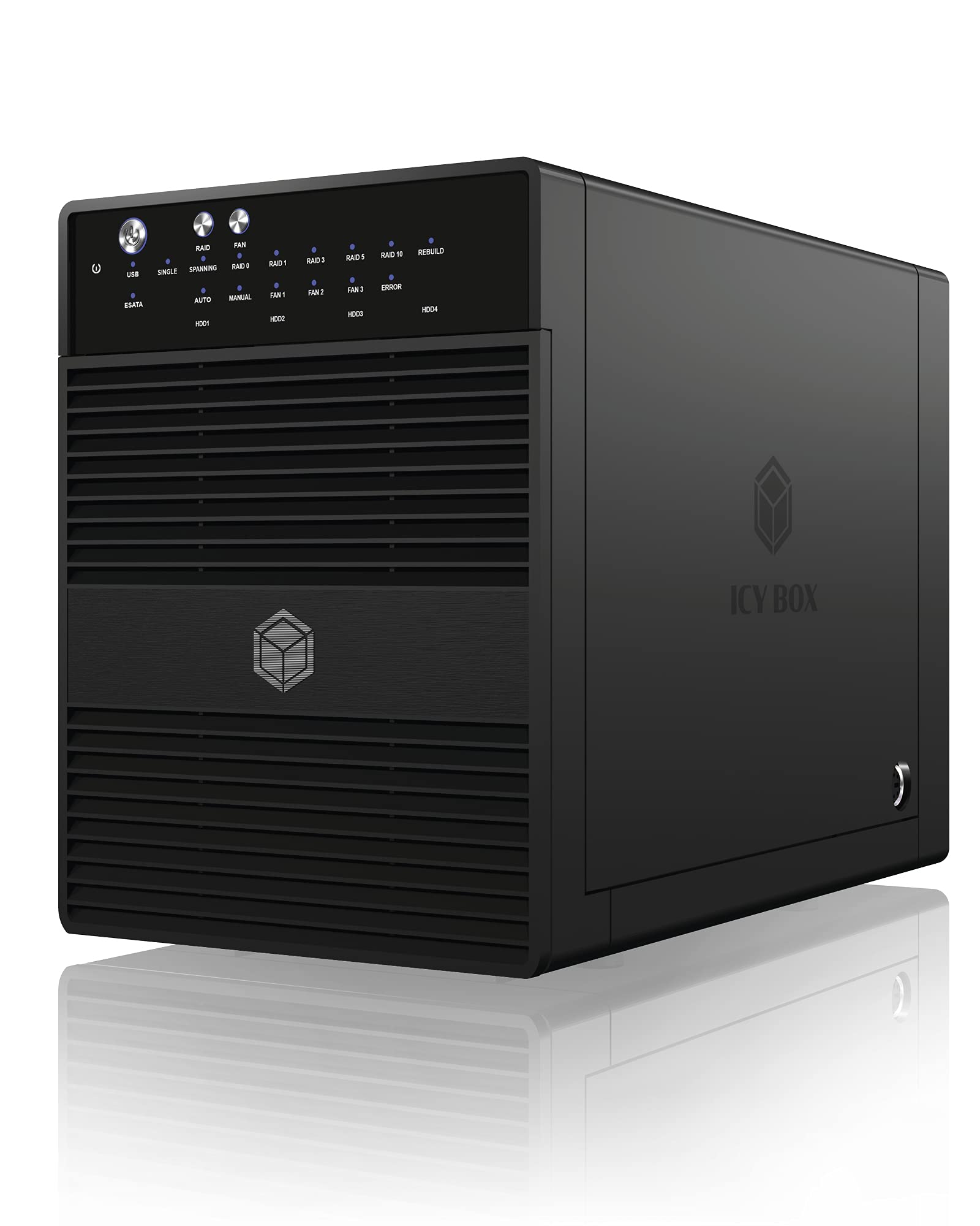 Icy Box External 4 Bay RAID System for 3.5" SATA I / II / III Hard Disks with USB 3.0 and eSATA (IB-RD3640SU3)