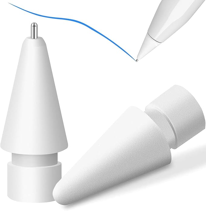 Upgraded 2 Pack Pencil Tips For Apple Pencil,No Wear Out Fine Point Precise Control Pencil Replacement Nibs,Compatible With Apple Pencil 1st Gen and 2