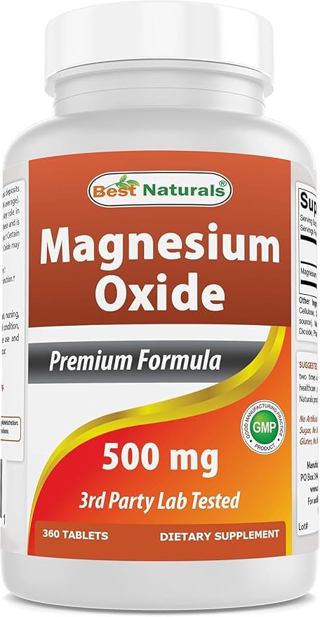 Best Naturals Magnesium Oxide 500 MG 180 Tablets