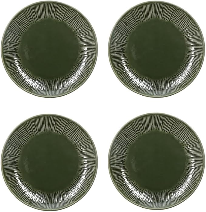 Mikasa Jardin 4 Piece Stoneware Side Plate Set 21.5cm Green