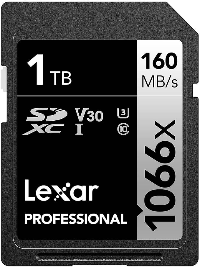 Lexar Professional 1066X SDXC UHS-I Silver Series SD Card, Capacity 1TB