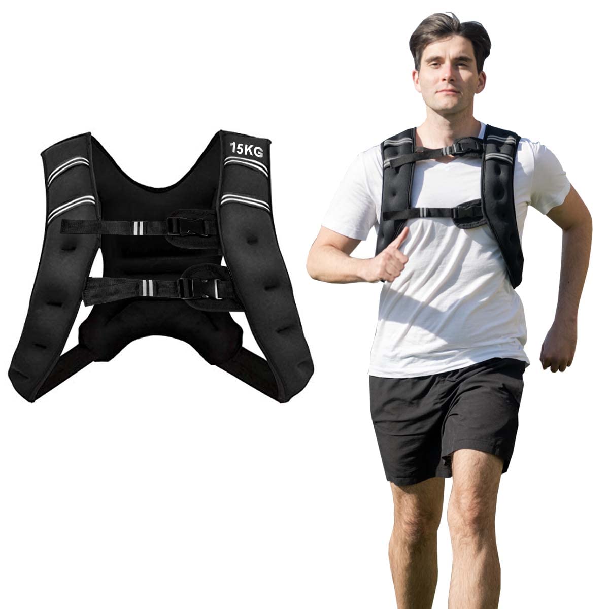 Costway 9kg Weighted Vest Workout Sports Fitness Strength Training Gym Exercise Vest w/Mesh Bag