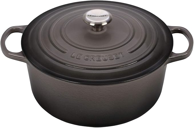 Le Creuset 22cm Signature Round Casserole Flint French Oven 3.3L Cast Iron