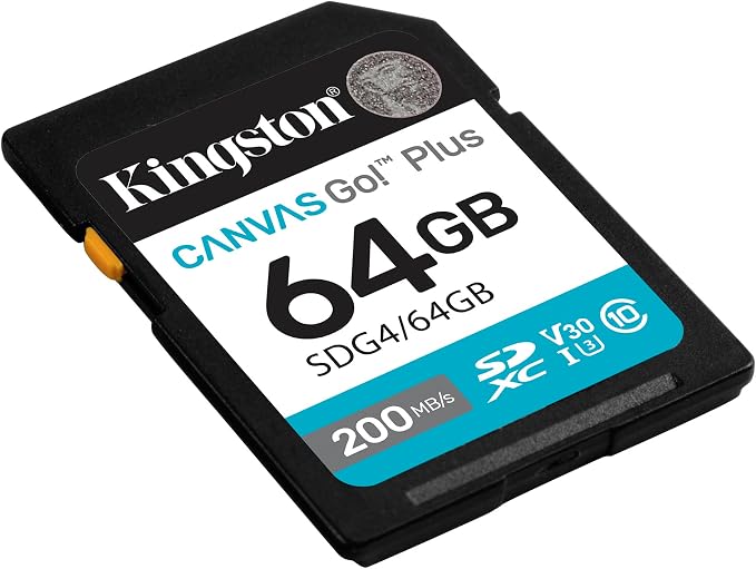 Kingston Canvas Go! Plus (up to 200MB/s Read) SD 64GB