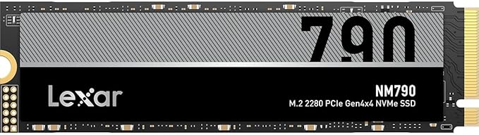 Lexar NM790 M.2 2280 PCIe Gen 4×4 NVMe SSD 4TB NVMe SSD, Sequential Read Up to 7400MB/s, Sequential Write Up to 6500MB/s¹, 3000TBW