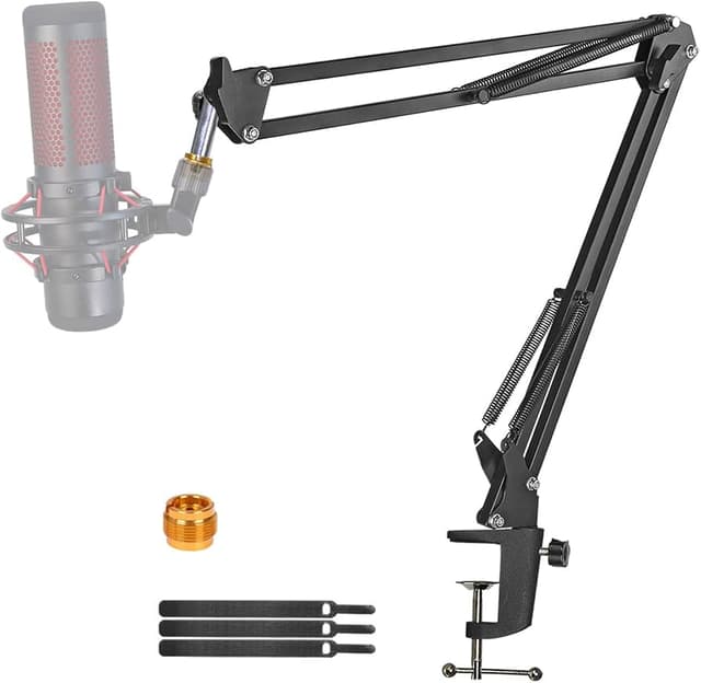 for HyperX QuadCast Boom Arm, Boom Scissor Arm for HyperX QuadCast S, Professional Adjustable Mic Desk Mount Stand, Compatible with RGB USB