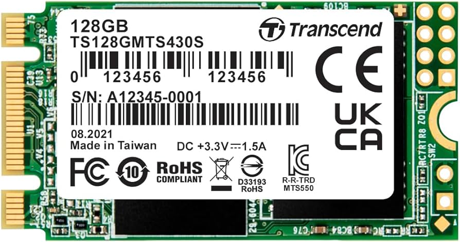 Transcend 128GB M.2 2242 SSD SATA3 SSD [TS128GMTS430S]