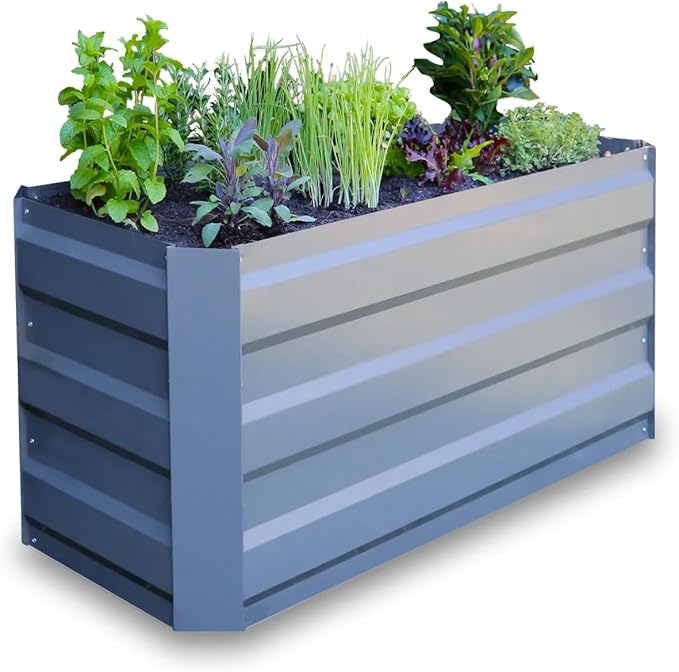 Greenlife Slimline Raised Garden Bed - 900 x 450 x 450mm - Slate Grey