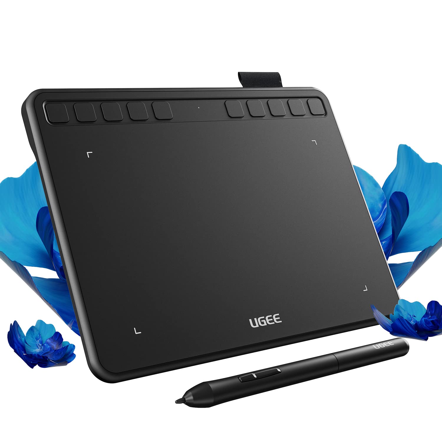 UGEE Drawing Tablet S640 Digital Graphics Pad with Battery-Free Stylus Tilt Function 8192 Pressure Sensitivity 10 Express Keys Pen Tablet for