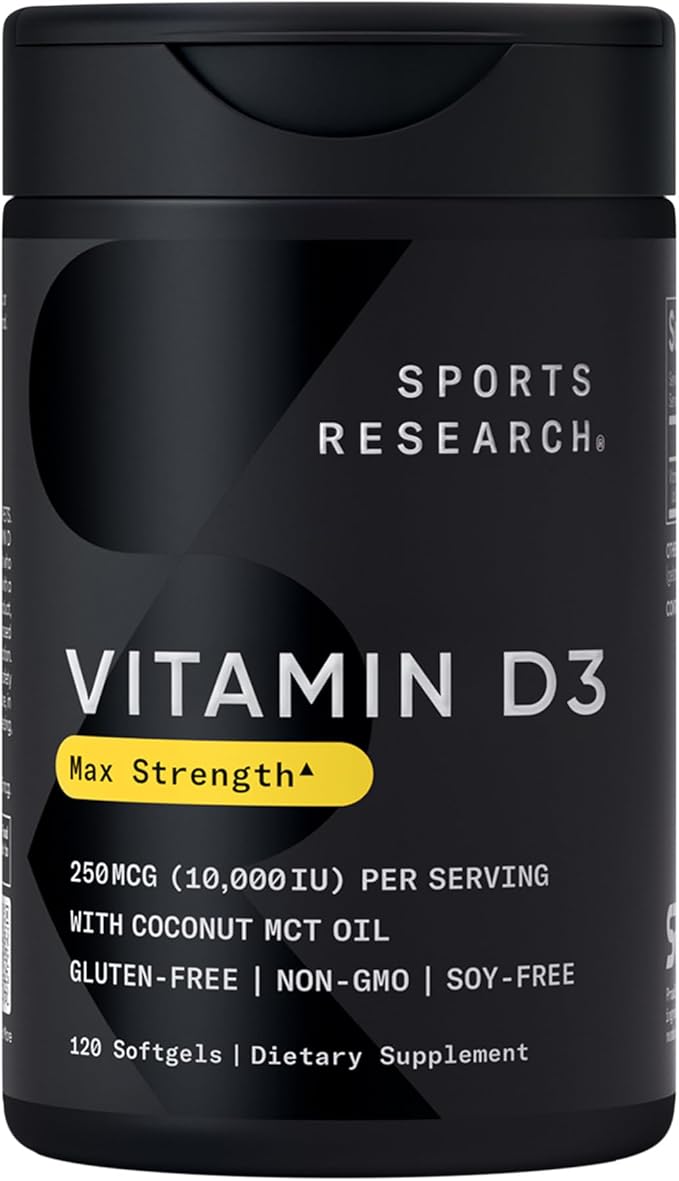 Sports Research, Vitamin D3, 250 mcg (10,000 IU), 120 Softgels