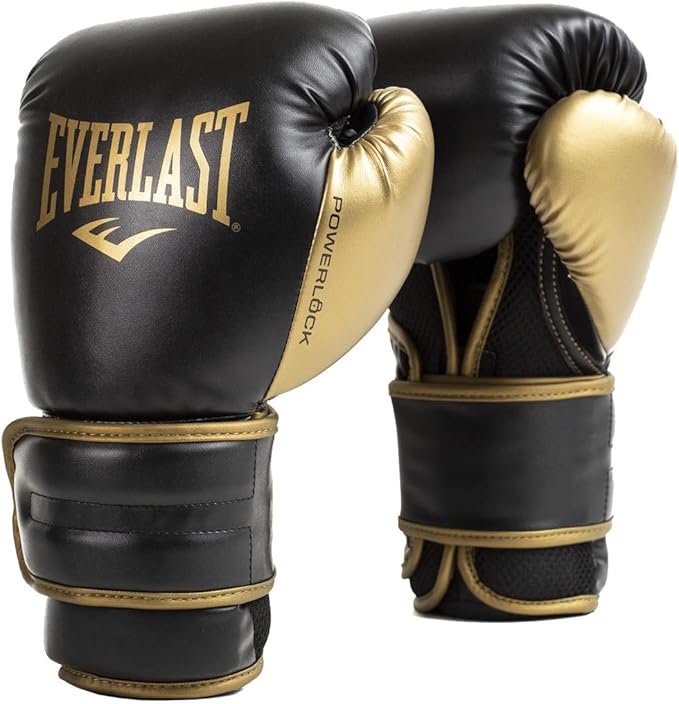 Everlast Powerlock2 Training Boxing Gloves Black 14oz