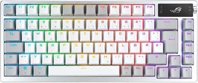 Asus ROG Azoth 75% Moonlight Wireless RGB Mechanical Keyboard - Snow Switch [ROG AZOTH/NXSW/US/PBT/WHT]