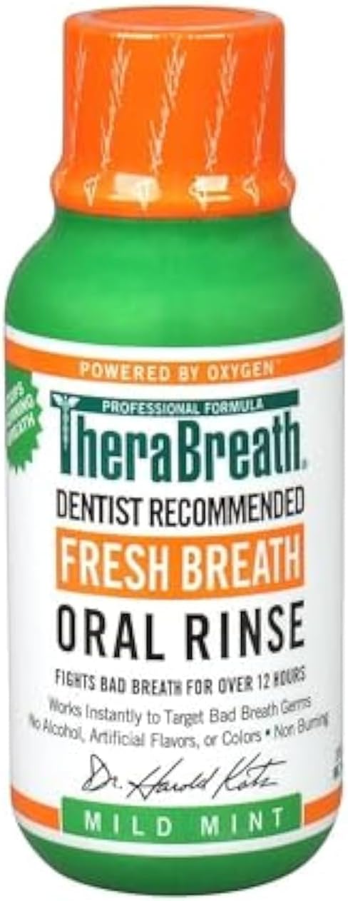 TheraBreath, Fresh Breath Oral Rinse, Mild Mint, 3 fl oz (88.7 ml)