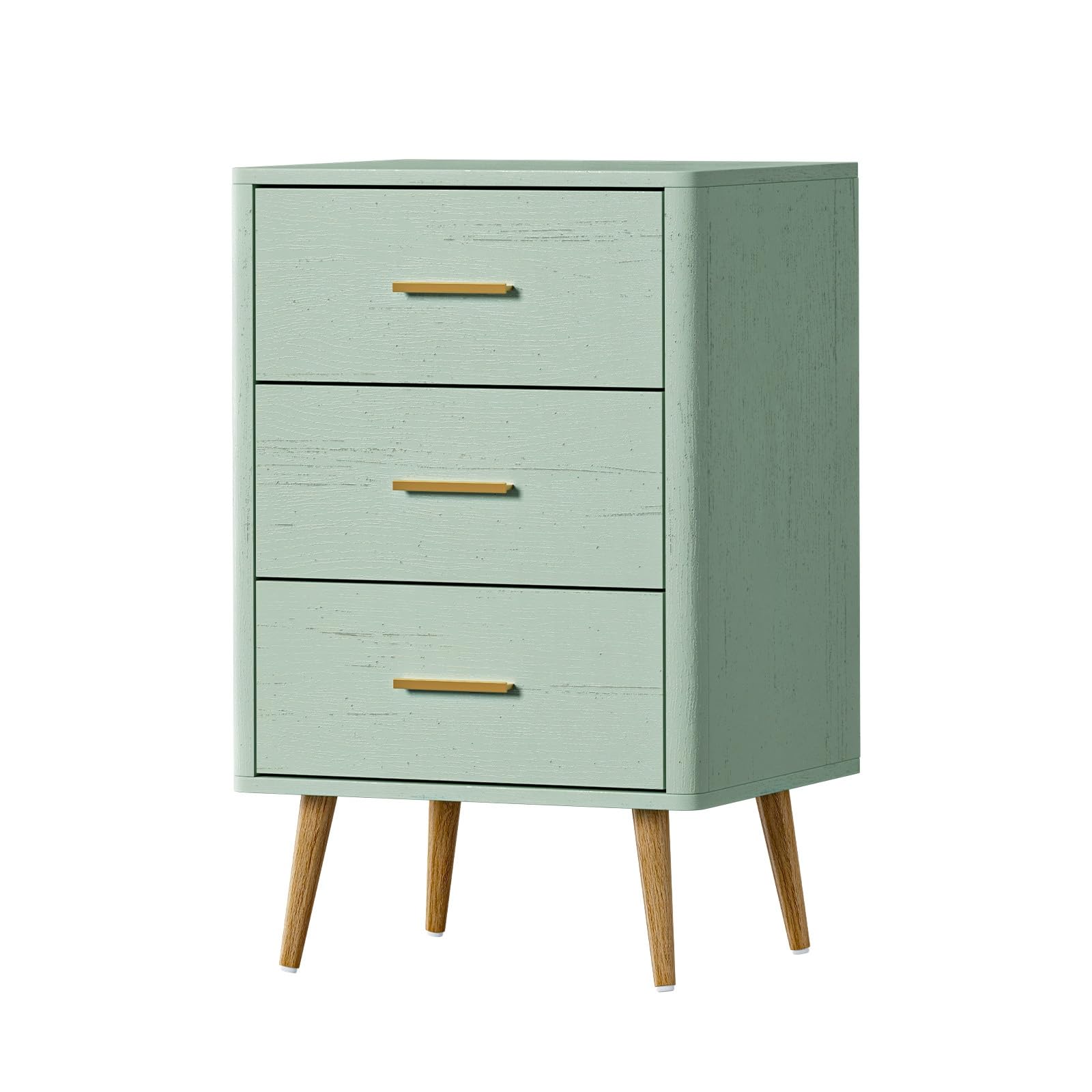 Oikiture 3 Chest of Drawers Dresser Tallboy Storage Cabinet Green
