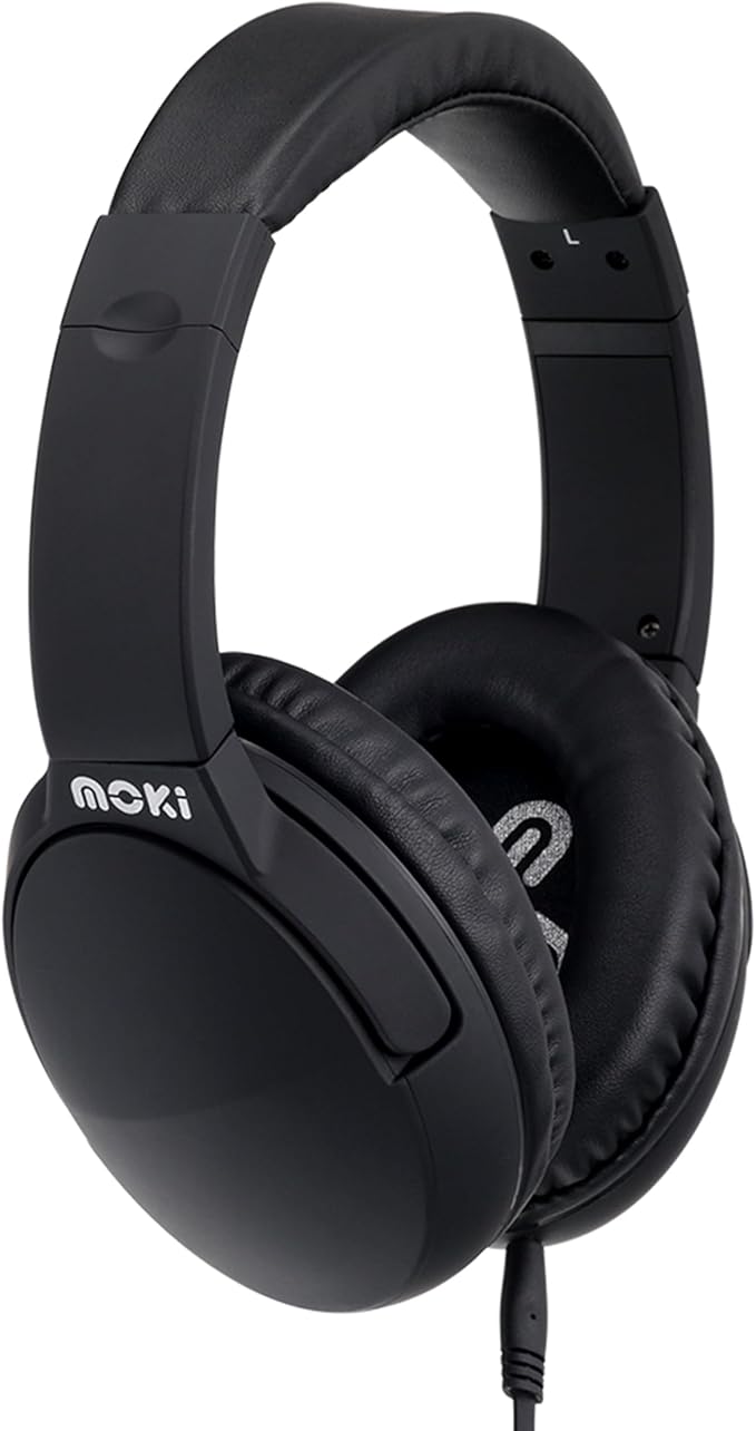 Moki Noise Cancellation Black Headphones