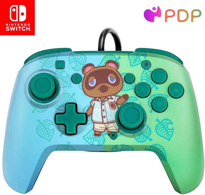 PDP Switch Faceoff Deluxe Audio Wired Controller Animal Crossing