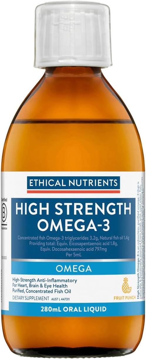 Ethical Nutrients Hi-Strength Liquid Fish Oil Fruit Punch 280ml