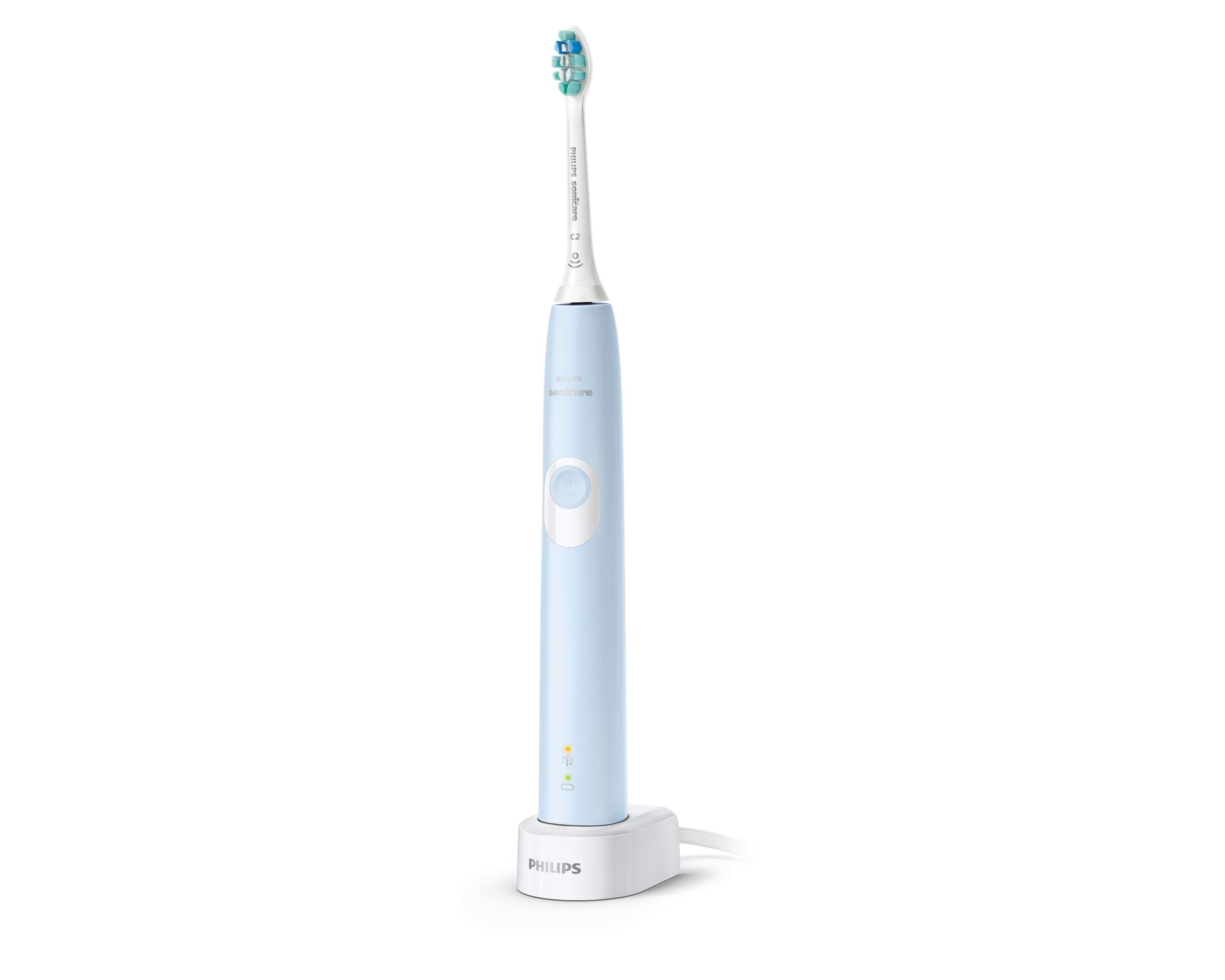 Philips Sonicare ProtectiveClean 4300 Electric Toothbrush, Sonic Toothbrush with Two Intensity Levels, Pressure Sensor and Timer, White, Model HX6807