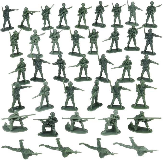 Deluxe Bag of Classic Toy Green Army Soldiers - 36 Pc.