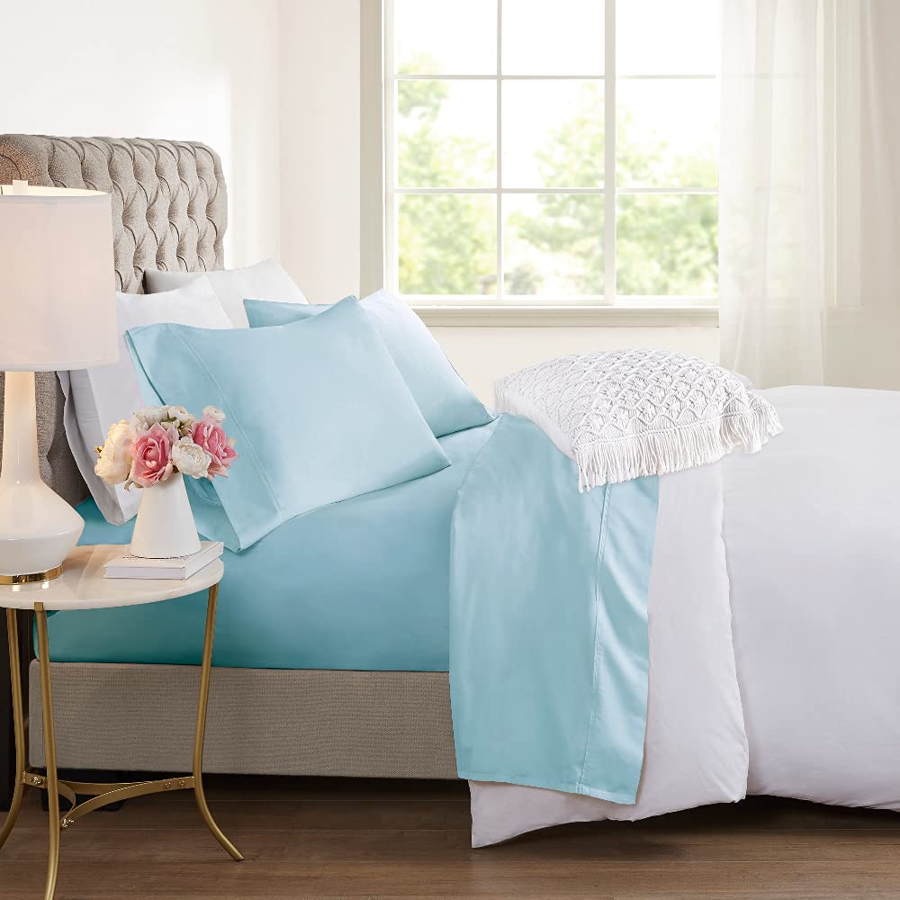 Dreamfields 2000TC Cooling Bamboo Sheet Set, Double, Aqua