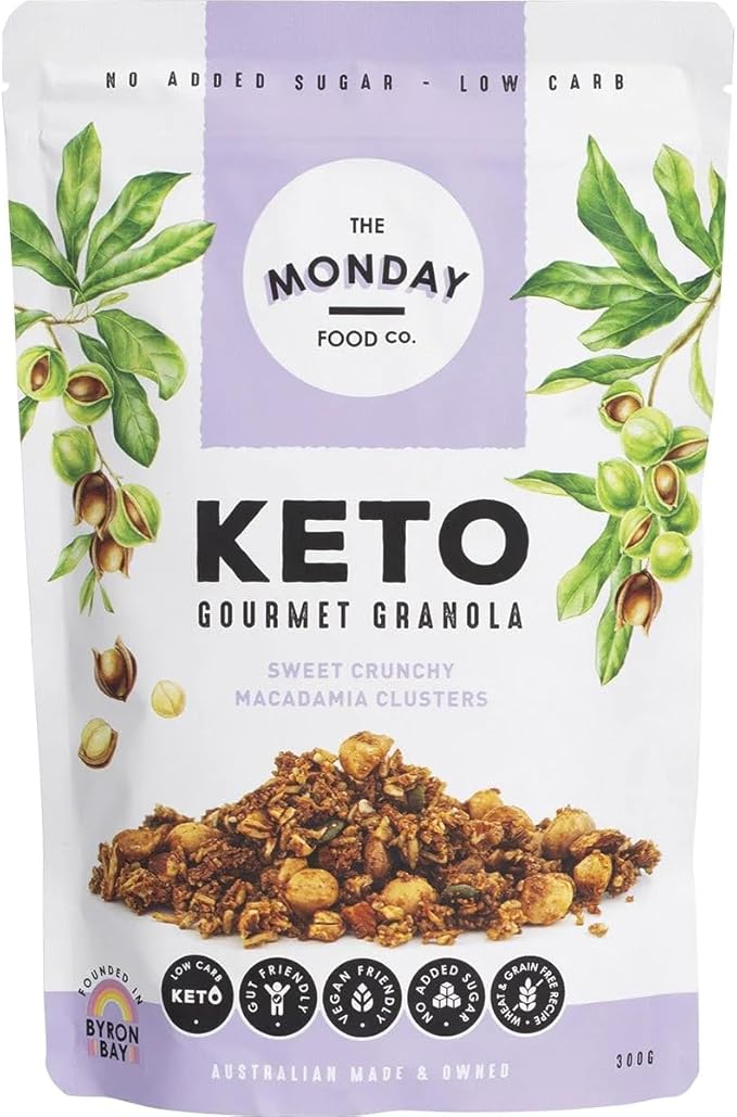 The Monday Food Co Keto Gourmet Granola Sweet Crunchy Macadamia Clusters 300g