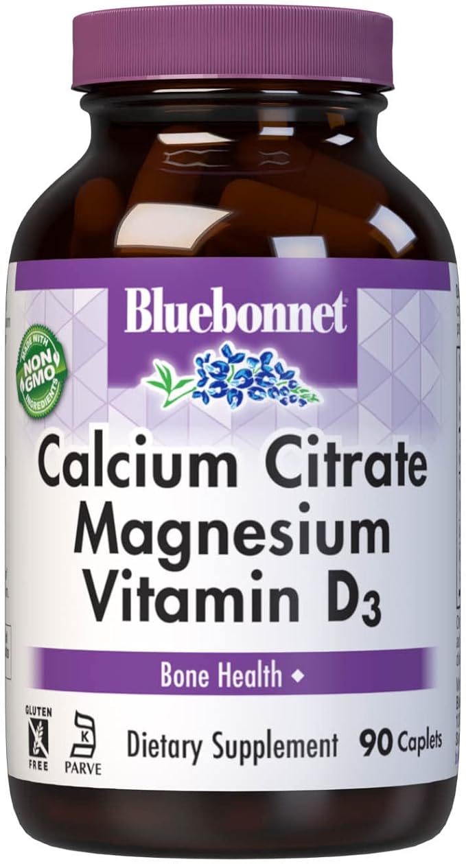 Bluebonnet Calcium Citrate Magnesium & Vitamin D3 90 Caplets