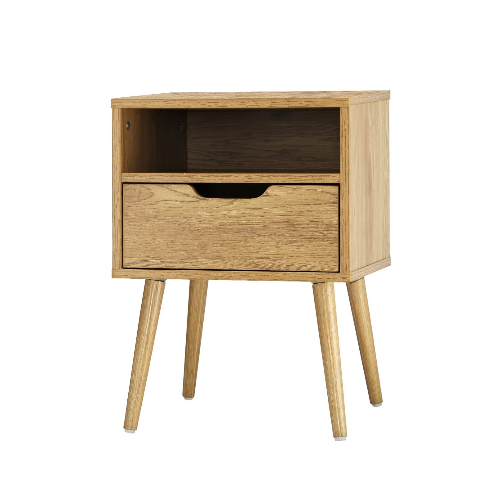 Oikiture Bedside Table Drawers Side Tables Nightstand Bedroom Cabinet Wood