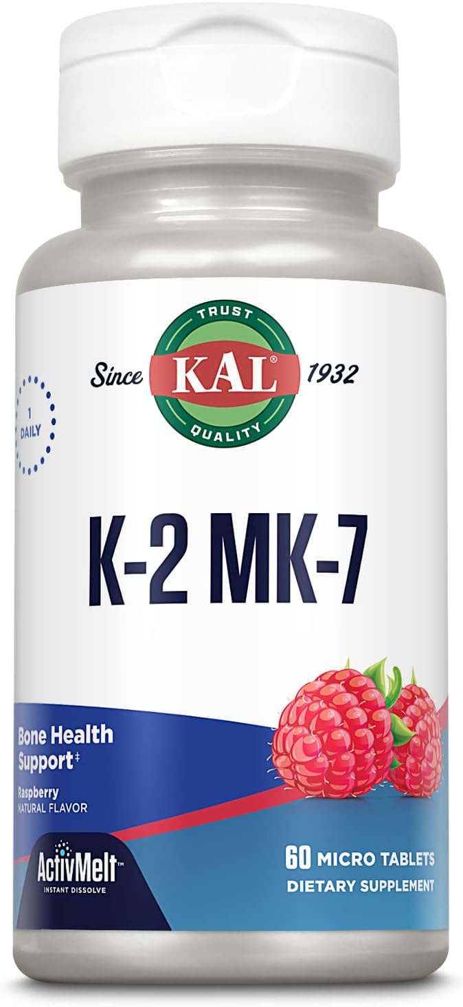 KAL, K-2 MK-7, Bone Support, Raspberry, 60 Micro Tablets