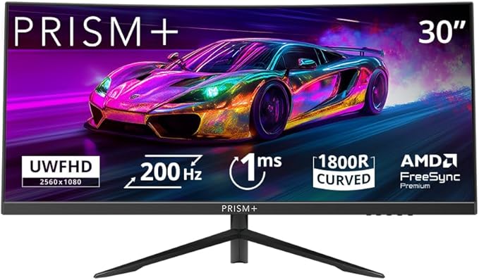 Prism+ X300 30" 200Hz 1ms Curved UltraWide 21:9 [2560 x 1080] Adaptive Sync Gaming Monitor