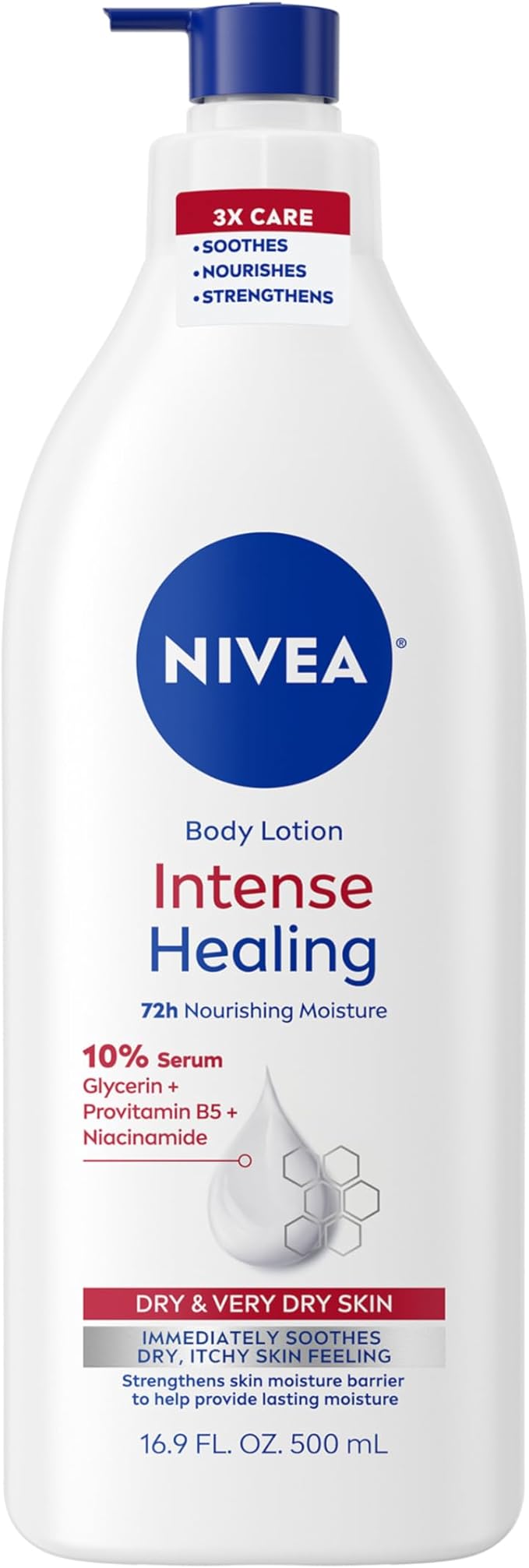 Nivea, Intense Healing Moisture Body Lotion, Very Dry & Rough Skin, 16.9 fl oz (500 ml)