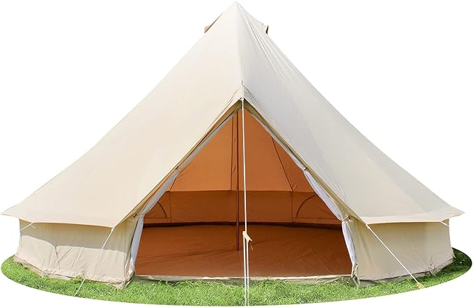 MIUZ 4m 4-Season Bell Tent Camping Waterproof Canvas Glamping Yurt Teepee Commercial Grade Tents