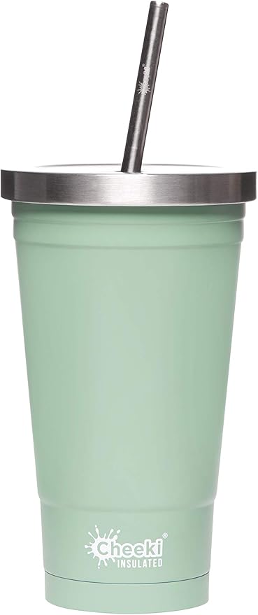 Cheeki Stainless Steel Insulated Tumbler With Straw Pistachio (500 ml)