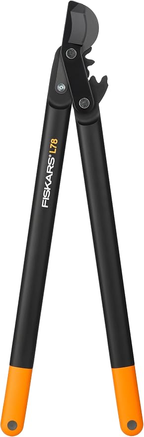 Fiskars PowerGear Lopper Bypass, Hook Head (L) L78, Power Gear II System, Non-stick Coating, Cutting Diameter : 5 cm, Hardened Steel, Length: 70 cm,