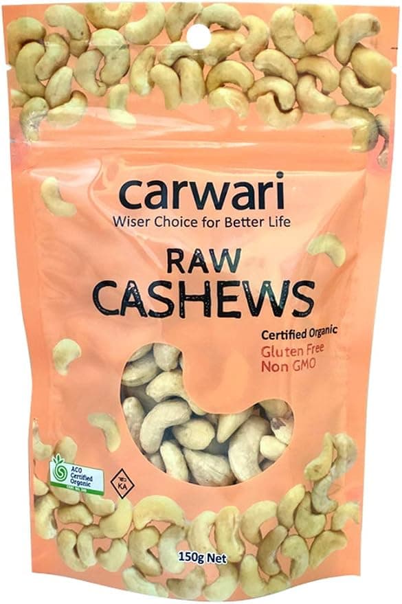 Carwari Organic Cashews Raw - 150g