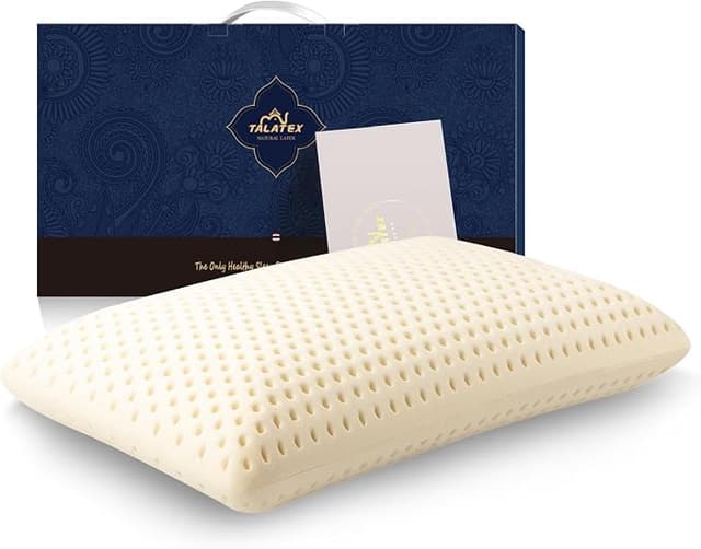 Talatex Talalay 100% Natural Premium Latex Pillow, Helps Relieve Pressure, No Memory Foam Chemicals, Perfect Package Best Gift with Removable Tencel