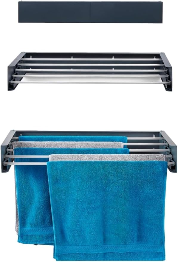 Foxydry Hide Wall Mounted Clothes Airer Balcony Wall Mounted Clothes Airer Outdoor Indoor Retractable Clothes Airer Retractable Clothes Airer (101cm
