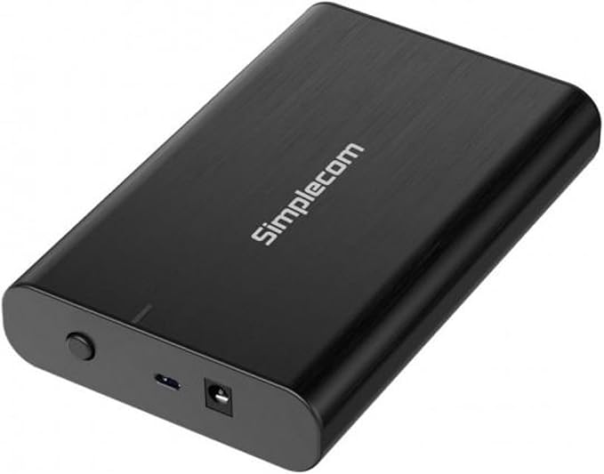 Simplecom SE331 Aluminium 3.5' SATA to USB-C External Hard Drive Enclosure USB 3.2 Gen1 5Gbps