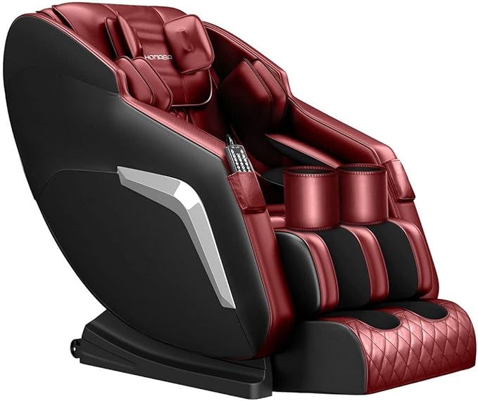 HOMASA Red Full Body Massage Chair Zero Gravity Recliner