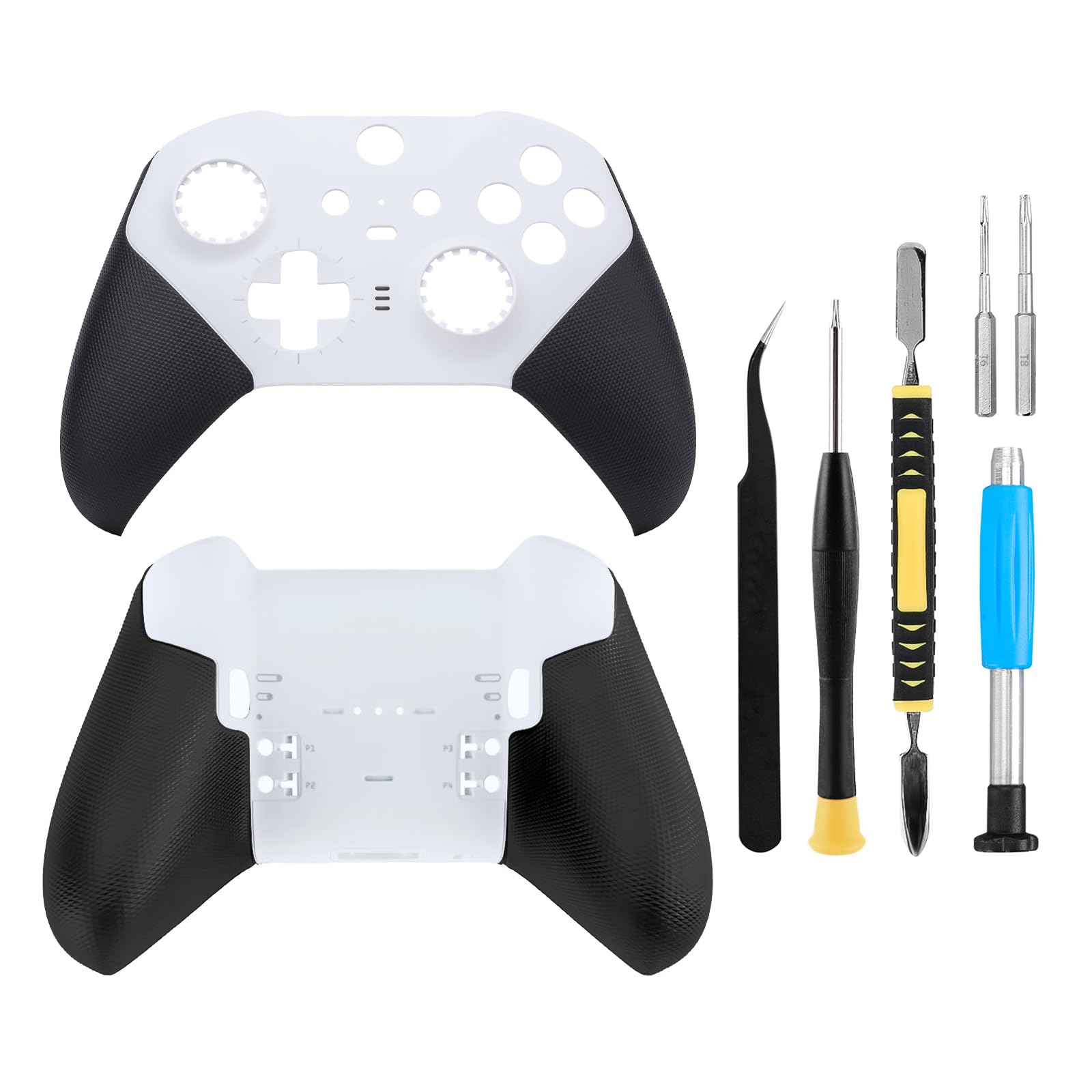 Front Back Housing Shell Faceplate Cover Replacement Repair Kit For Xbox One Elite Series 2 Controller(white)