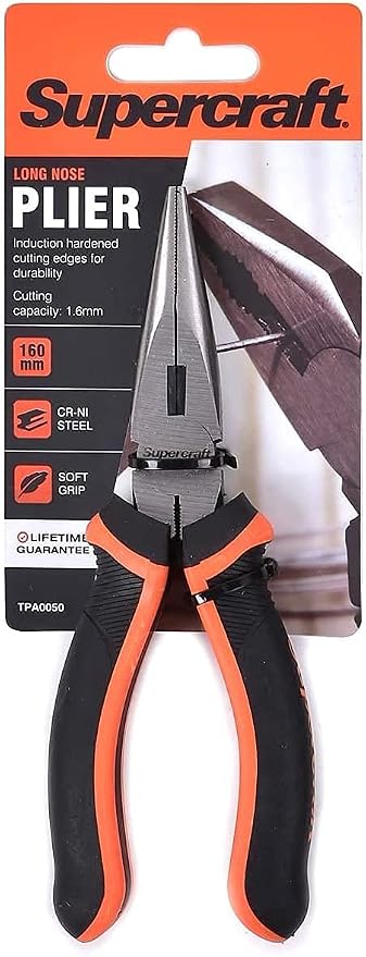 Supercraft 160mm Chrome Vanadium Long Nose Plier