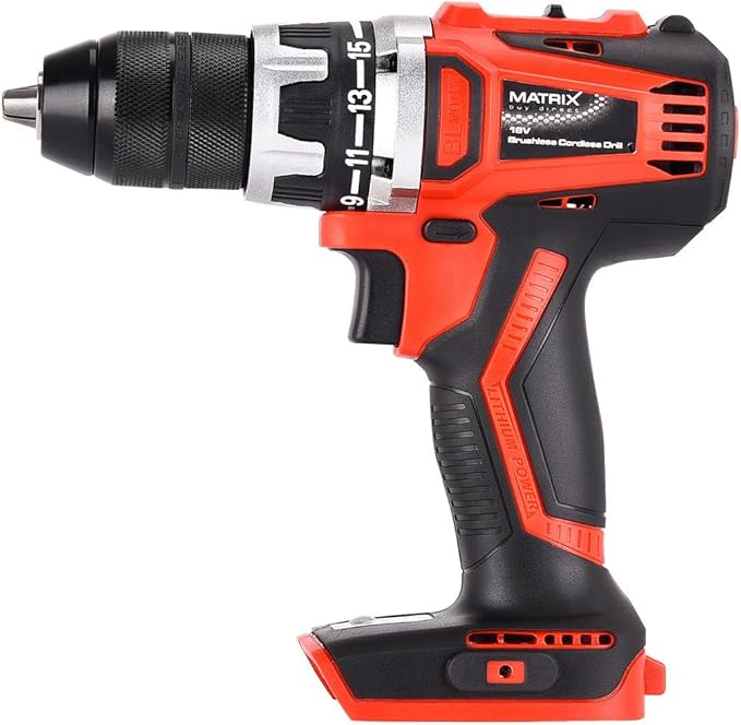 Matrix Power Tools 20V Cordless Brushless Drill Driver Skin Only No Battery Charger
