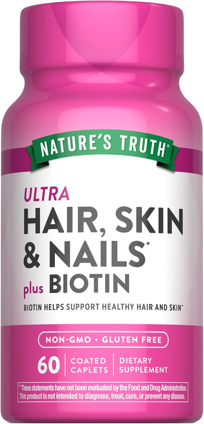 Nature's Truth Ultra Hair Skin & Nails Plus Biotin 60 Coated Caplets