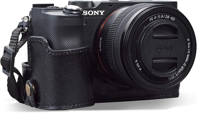 MegaGear Ever Ready Genuine Leather Camera Half Case for Sony A7C