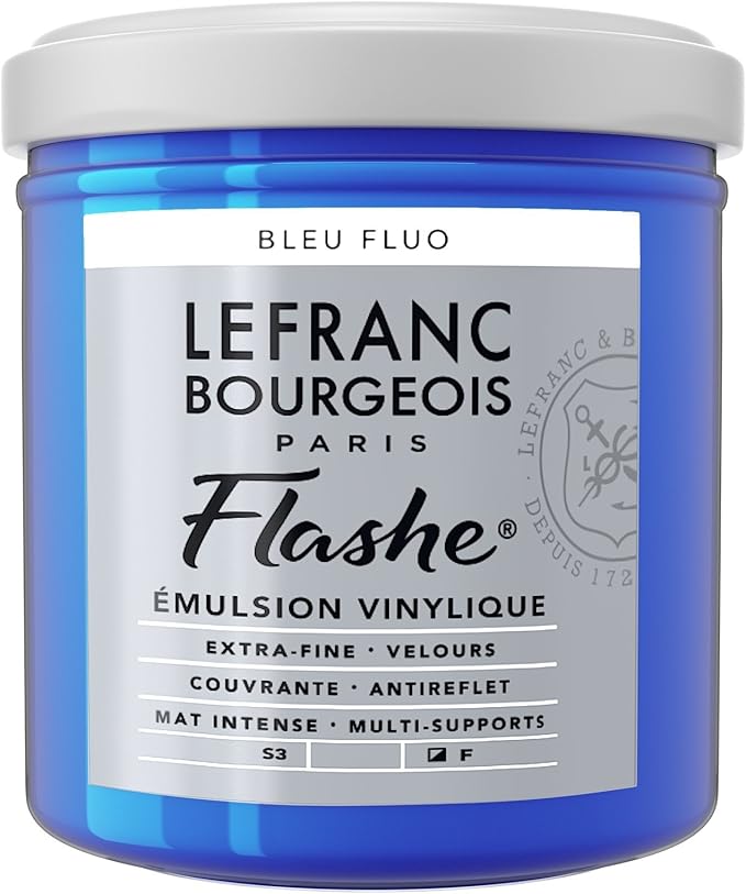 Lefranc Bourgeois Flashe Vinyl Paints 125ml Fluorescent Blue 083 (S3)