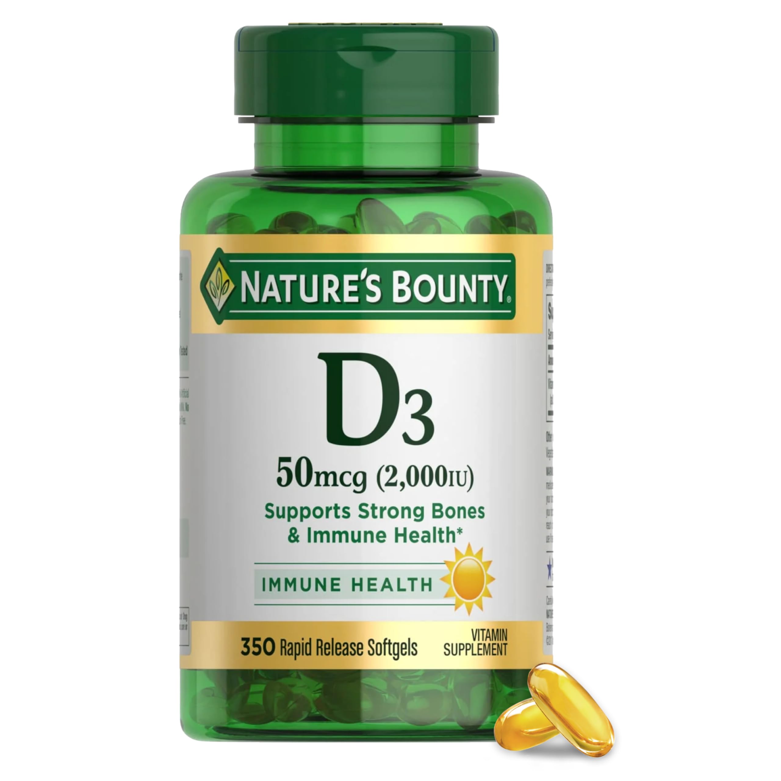 Nature's Bounty Vitamin D3 2000 IU 240 Count Softgels