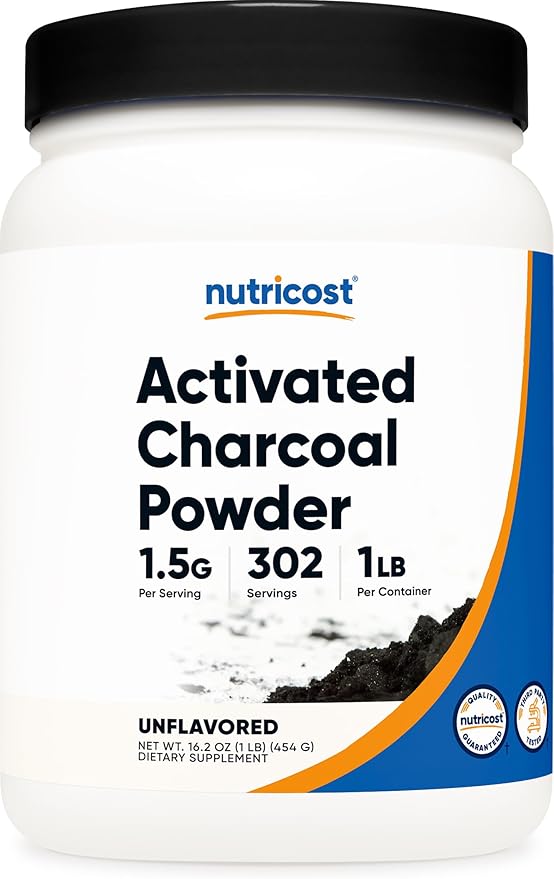 Nutricost Activated Charcoal Powder 1lb - Food Grade Powder, Vegetaria