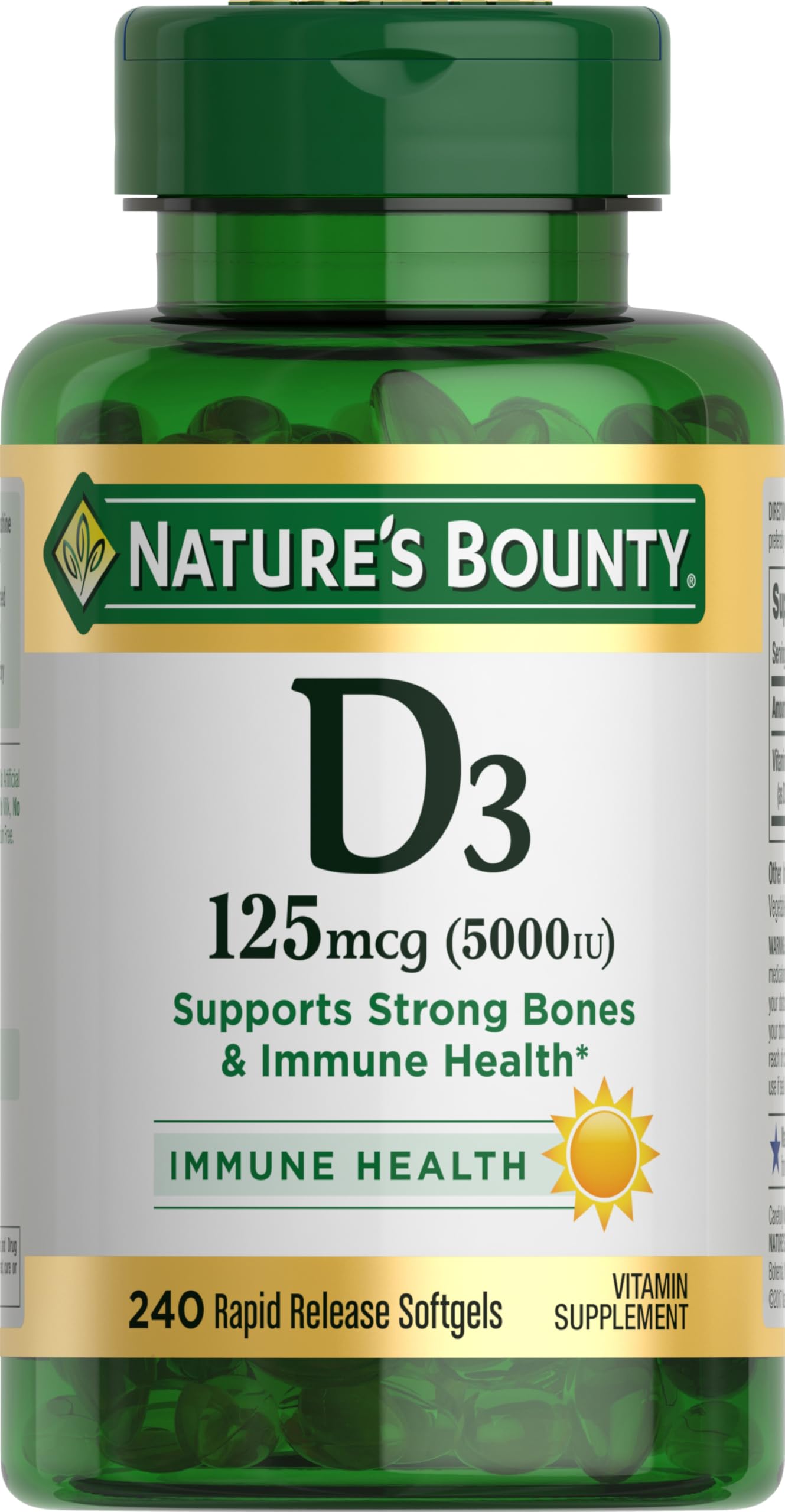 Nature's Bounty Vitamin D3 5000 IU 240 Softgels